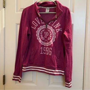 PINK Quarter Zip Pullover Size M